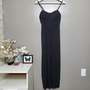 Xhilaration Target Jumpsuit Size Small Black Sleeveless Shirring Pockets 2019